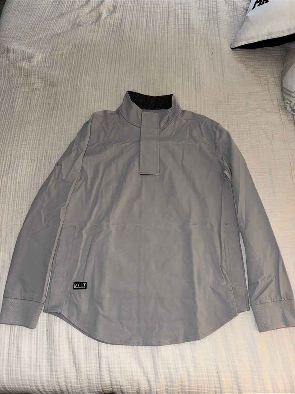BYLT Basics Gray Lightweight Pullover Shirt Jacket